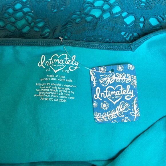 NWT Free People Intimately Lace Dress Sz M/L Teal "Deep Ocean" #173K - Picture 9 of 9